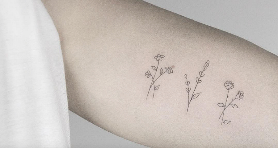 Three Little Flowers Temporary Tattoo Stickers Lasting 1 2 - Temu
